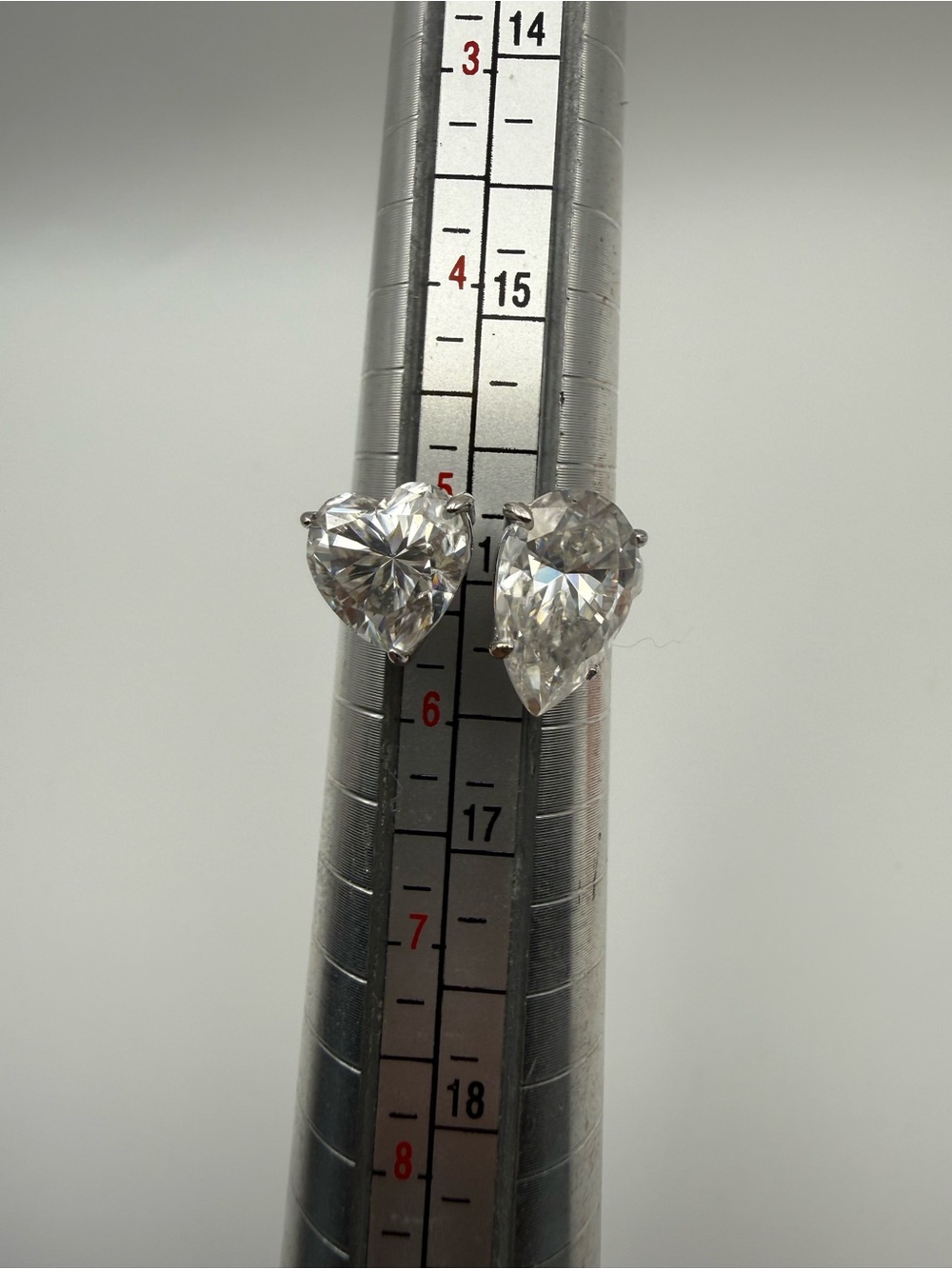 Sterling Silver Moissanite Heart Shaped Teardrop Ring